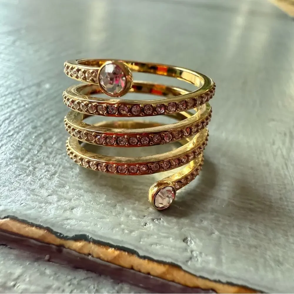 Michael Kors Gold Tone Wrap Ring Size 7